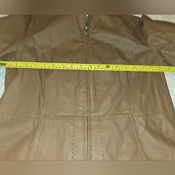 🤩Host Pick❤️NWT Coldwater Creek Leather Blazer/Jacket Women's Sz Petite Medium - Picture 5 of 10